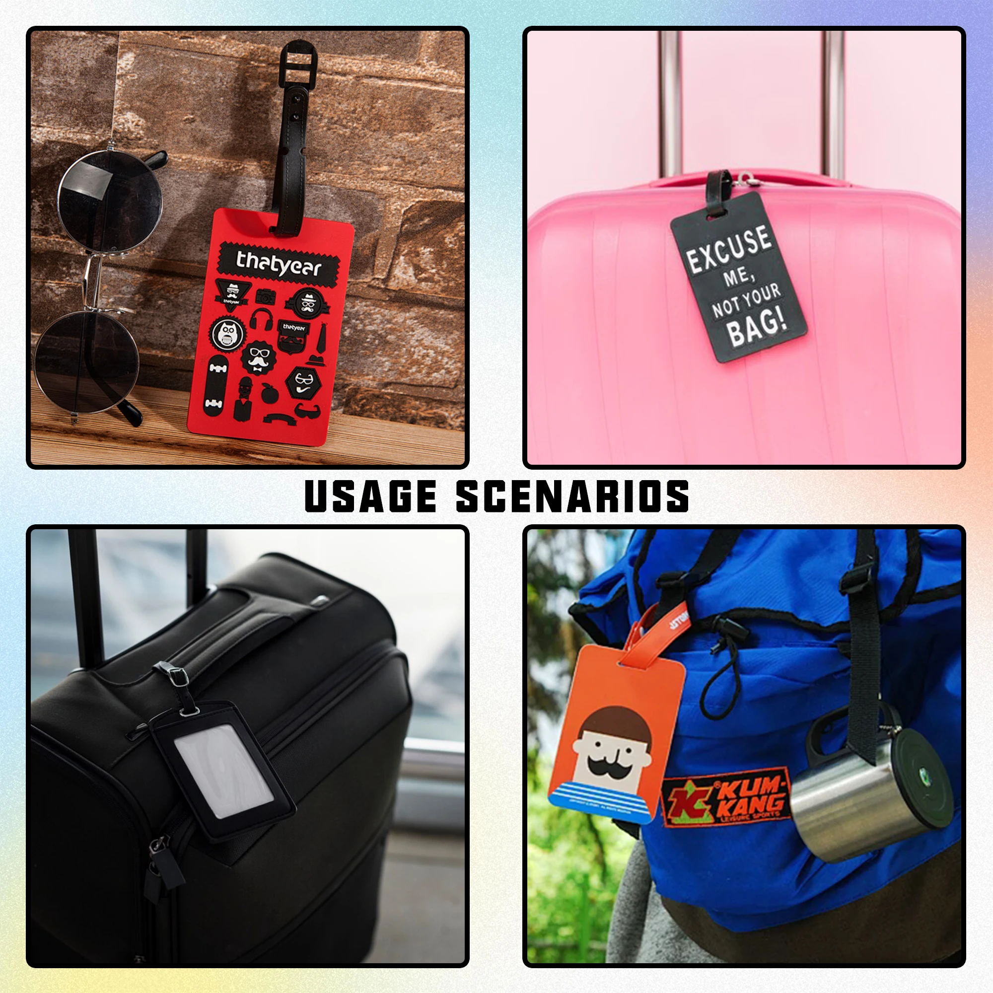 Custom Soft Rubber Pvc Baggage Tag Luggage Pvc Customized Novelty Cartoon Shaped Rubber School Bag Tags Luggage Tags