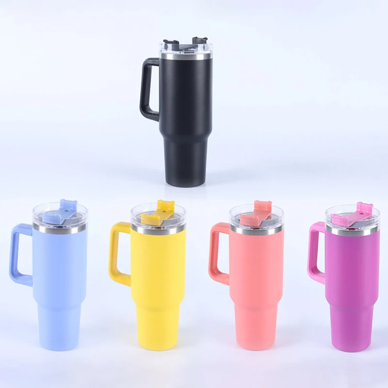 40oz Tumbler Double Wall Vacuum Stainless Steel Travel Mug With Lid and Straw