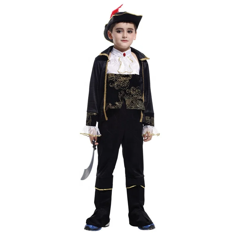 
Halloween Anime Cosplay Pirate Captain Jack Sparrow Carnival Kids Pirate Party Fancy Dress Boys Costumes With Hat And Eye Patch 