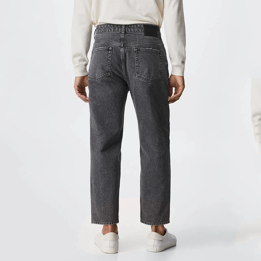 Custom Material Hip Hop Street Wear Loose 100%Cotton Destroyed Raw Seam Jeans Men