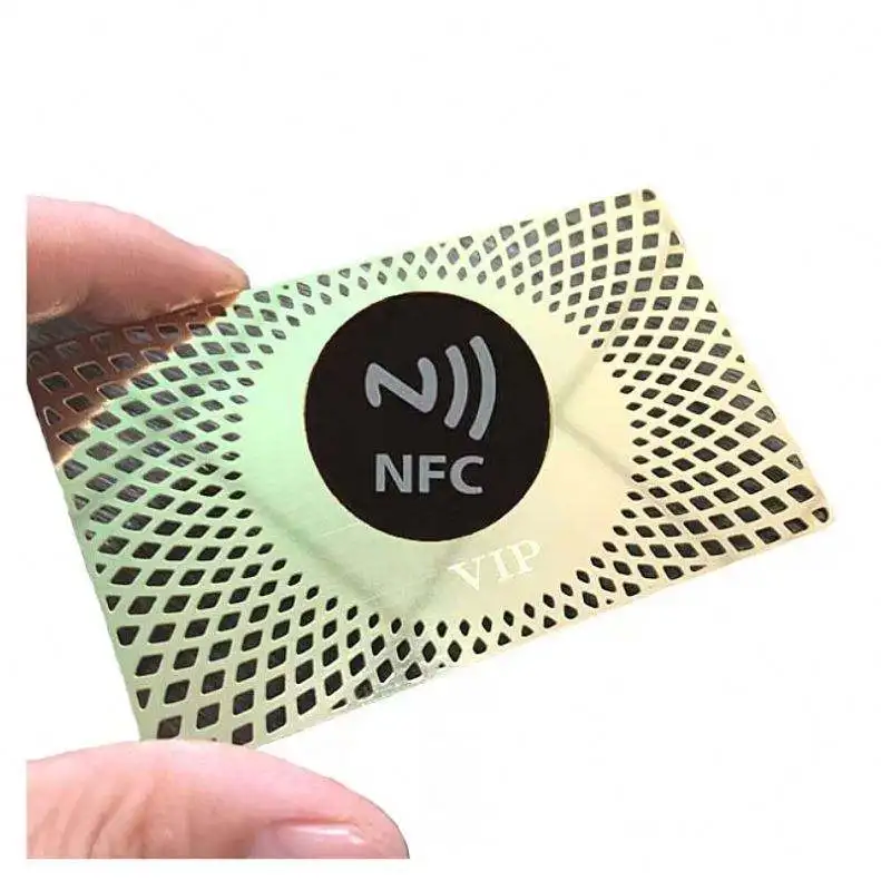 Customize 13.56MHz NFC Stainless Steel Metal Card RFID Business Name Card NFC Metal Smart Card