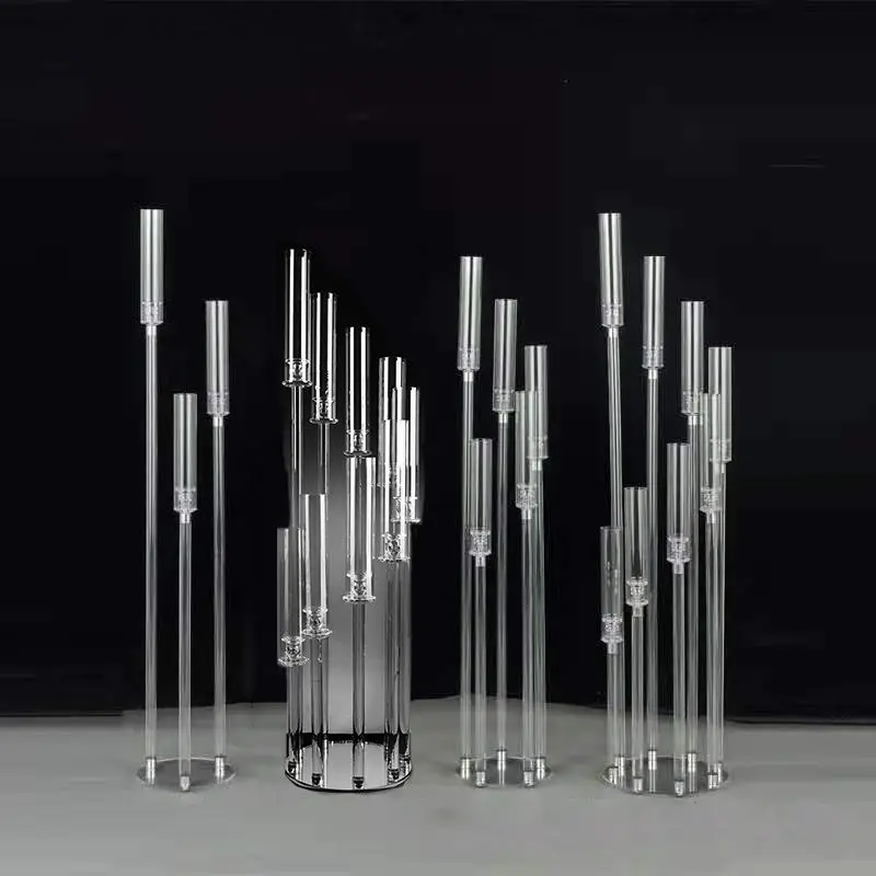 Прозрачный акриловый подсвечник, свадебные украшения для стола, подсвечник, подсвечник, подставка для цветов, Хрустальный декор, СВАДЕБНЫЕ КАНДЕЛЯБРЫ