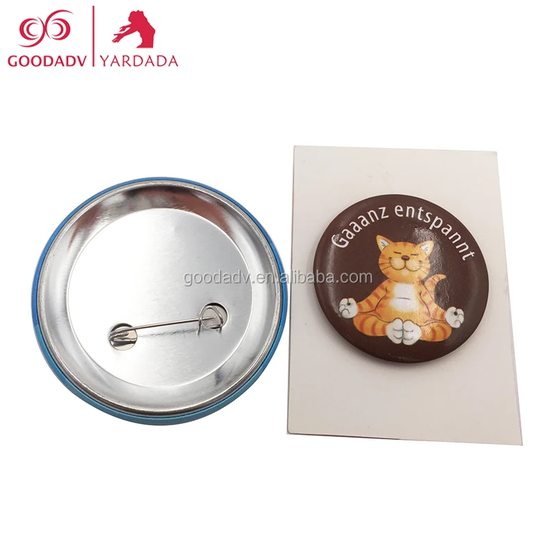 Пользовательские металлические pinback pin кнопки 44 мм нажимаемая Оловянная Кнопка значок клип