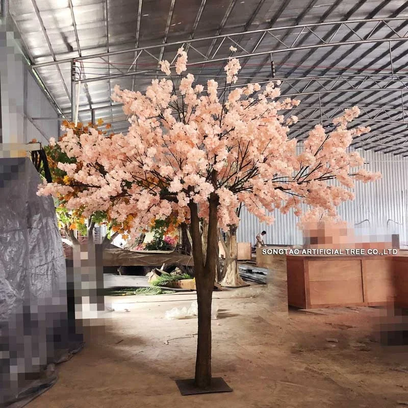 songtao Customize Table Size Wedding Decoration Artificial Outdoor Indoor Sakura Plant Cherry Blossom Tree Pink