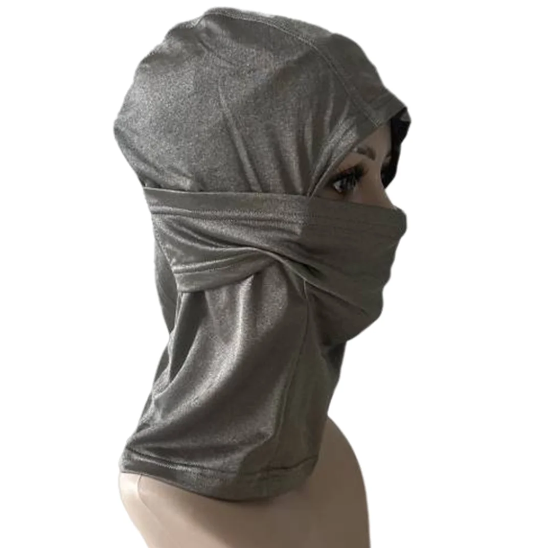 Anti Radiation Silver Fiber Fabric Head Face Mask Veil for EMF Protection