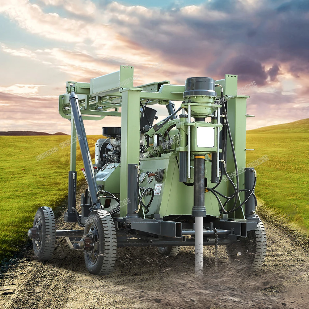 400m deep XYX-3  wheels diesel engine rotary water well drilling rig price