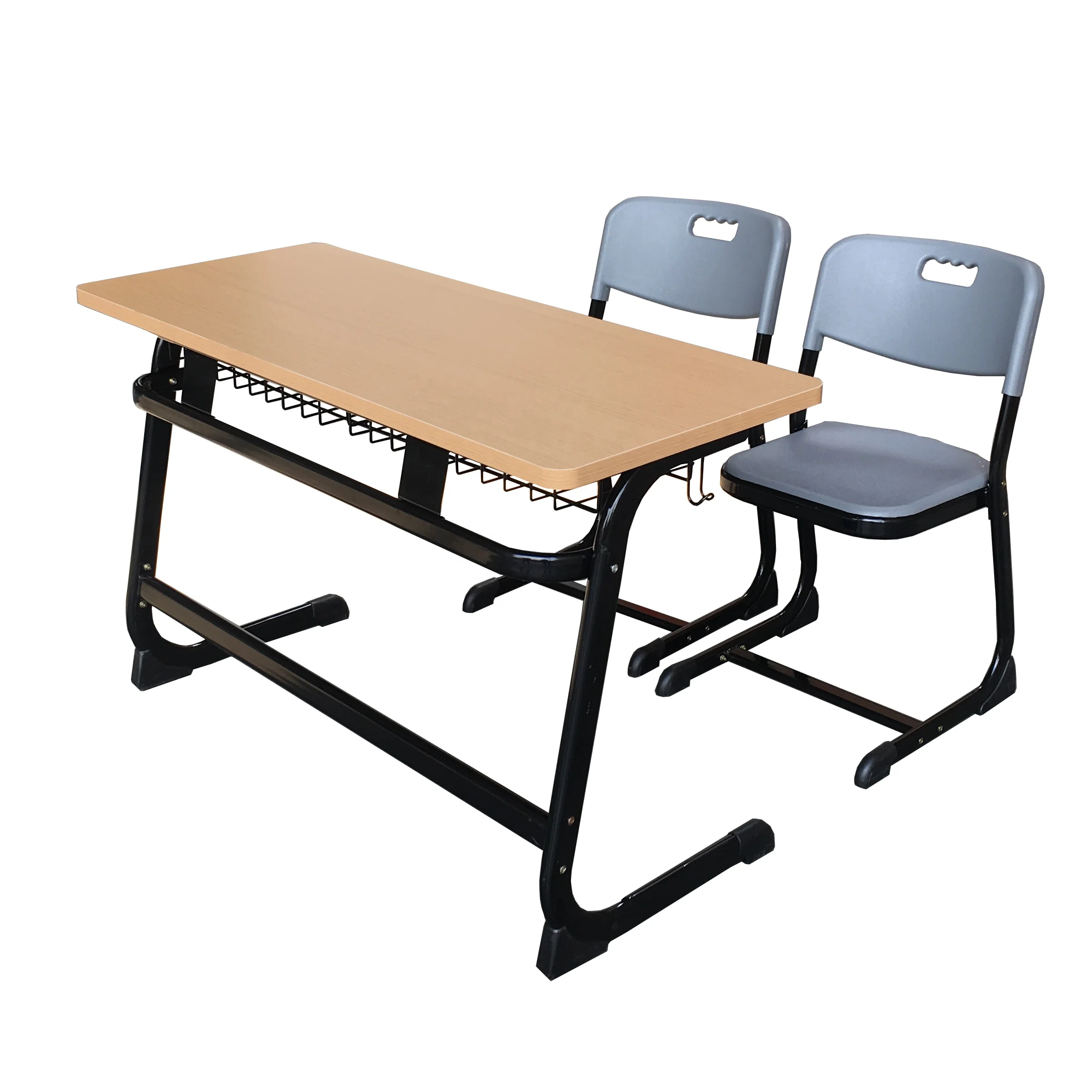 Primary School Furniture Supplier Double Metal Wooden School Chair Student Table And Chair Set For School