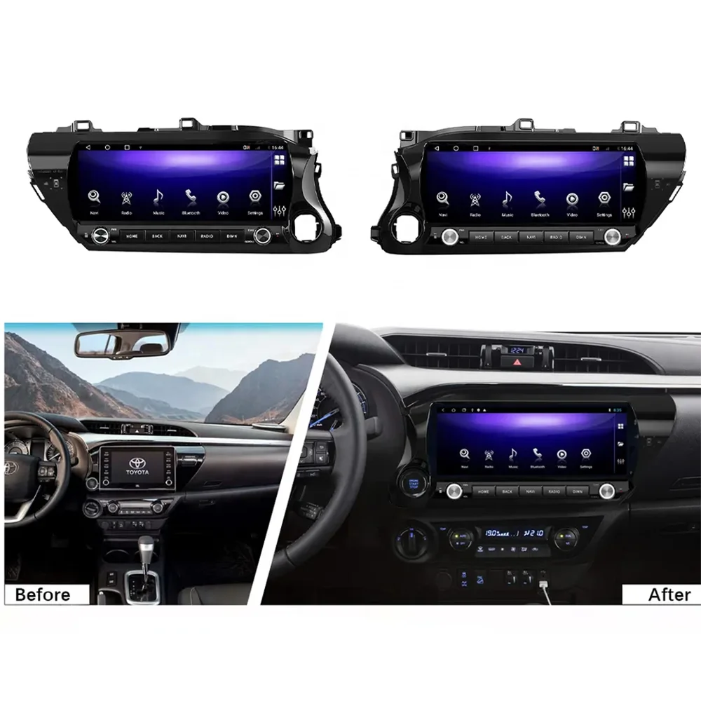 12.3' Android 12 Car Multimedia Player For Toyota Hilux 2015-2023 LHD RHD Upgrade to 2024 Car Radio Audio Stereo Carplay