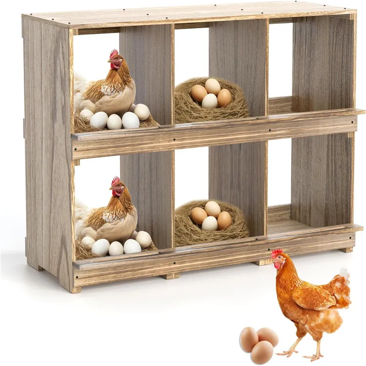 Nesting Boxes for Chickens, Wooden Chicken Nesting Box, Wall-Mounted Laying Eggs Nest Box for Chickens