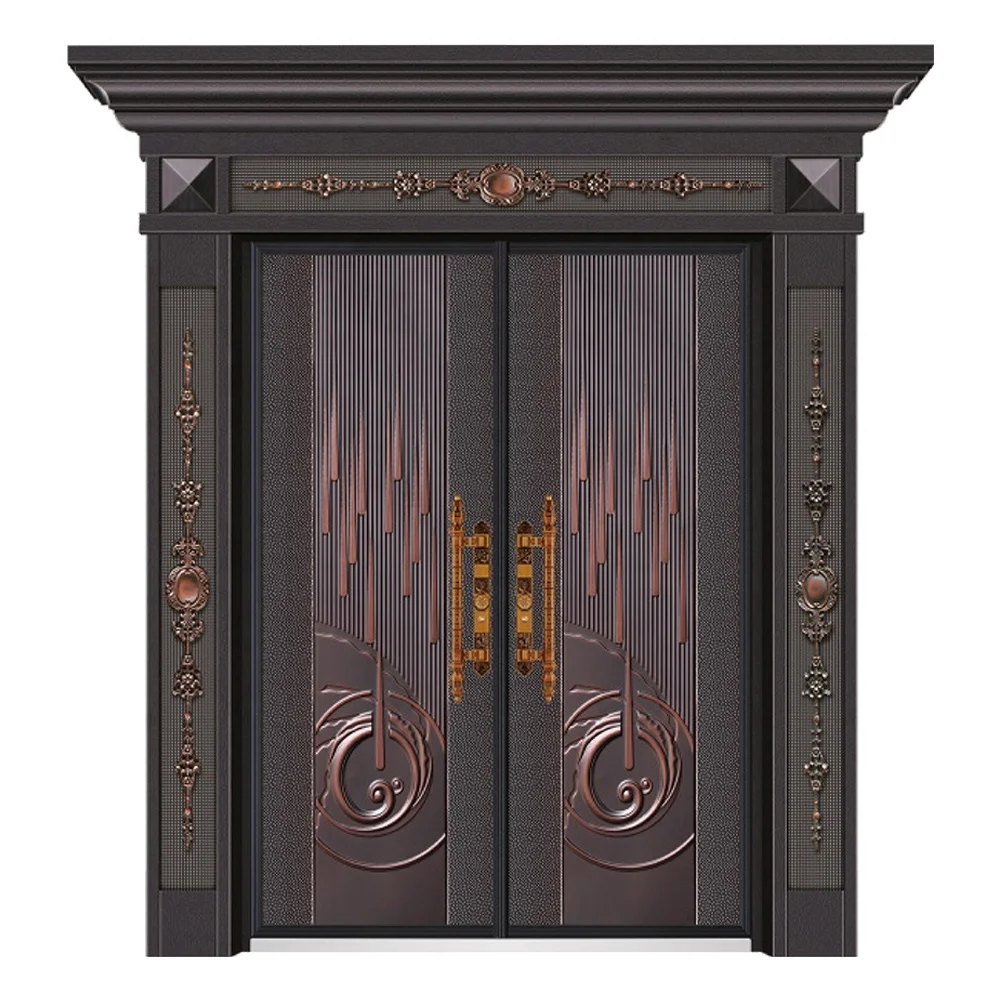 Residential Luxury Exterior Security Doors Bulletproof Zinc Alloy Villa Door from China