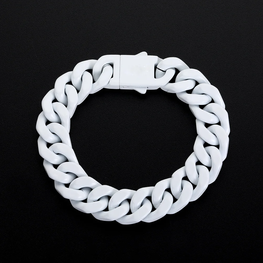 Cuban Link Chain Bracelet Naramek s retizkovym retizkem s vlastnim logem z nerezove oceli