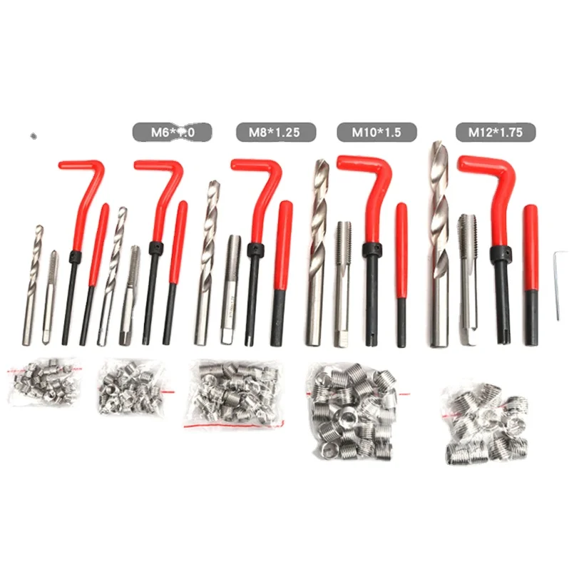 131pcs HSS Steel Metric Thread Repair Kit Drill Repair Tool Set Hex Key Installation Tool 1-Year Warranty OEM Support Hard Case