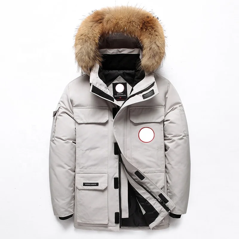 2023 Winter New Down Suit Outdoor Hooded Jacket large fur Collar Camo Windproof and warm Down Coat for Men Women