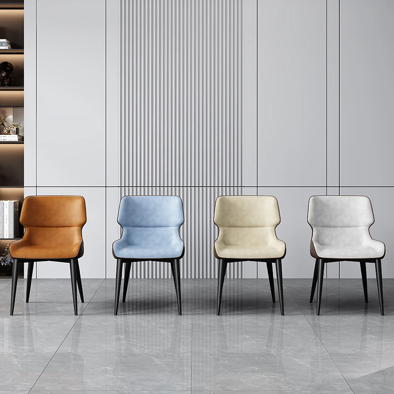 Modern Luxury Studded Pu Leather Upholstered Leather Dining Room Chair For Restaurant And Kitchen