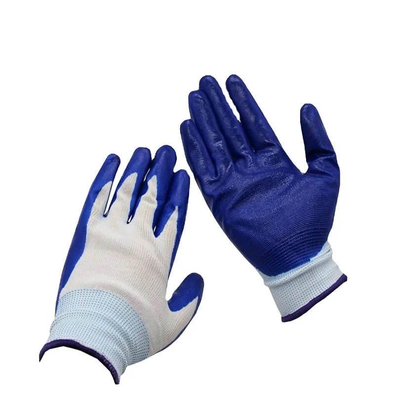Nitrile Gloves Blue Breathable Waterproof Nylon