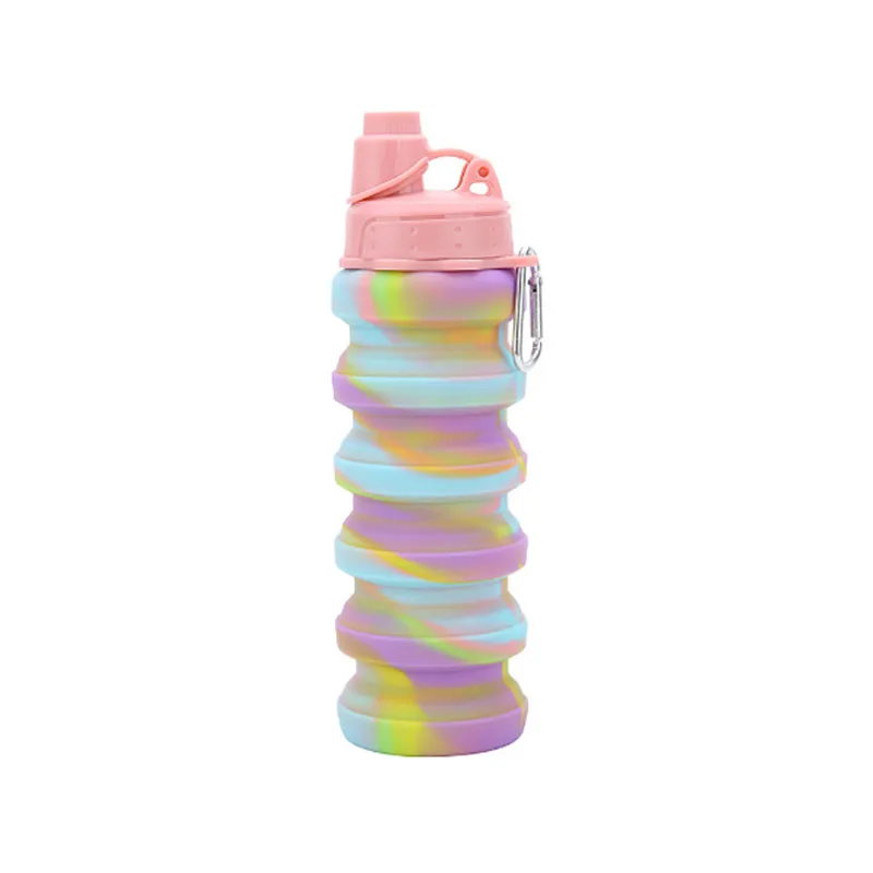 Portable Outdoor Activity With Carabiner Collapsible Food Grade Silicone Cup For Mountain Climbing