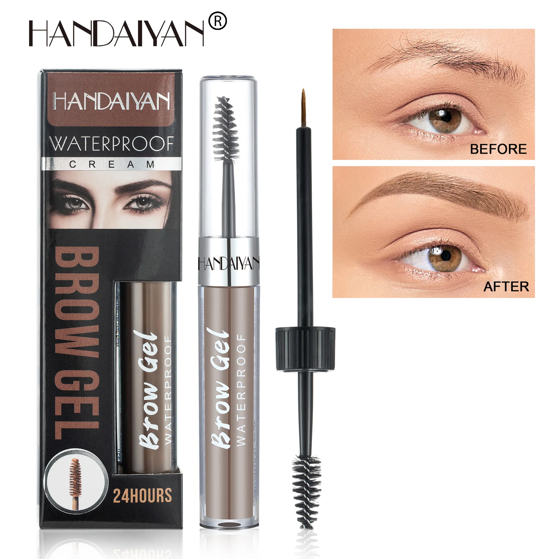 Handaiyan Eyebrow Stamp Shaping Kit Brow Waterproof Cream Wholesale New Invention Clear Long Lasting Eyebrow Laminating Styling
