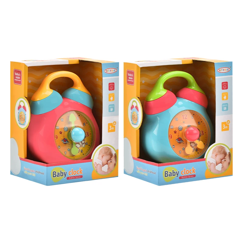 early education cartoon alarm clock toy Baby fun Enlightening time clock toys for Toddler
