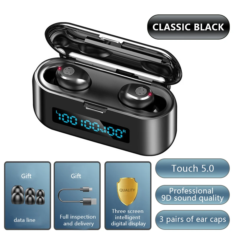 earbuds bluetooth 5.0 earphone boat power bank 2000mAh battery ipx5 waterproof stereo headphone earphone  headset