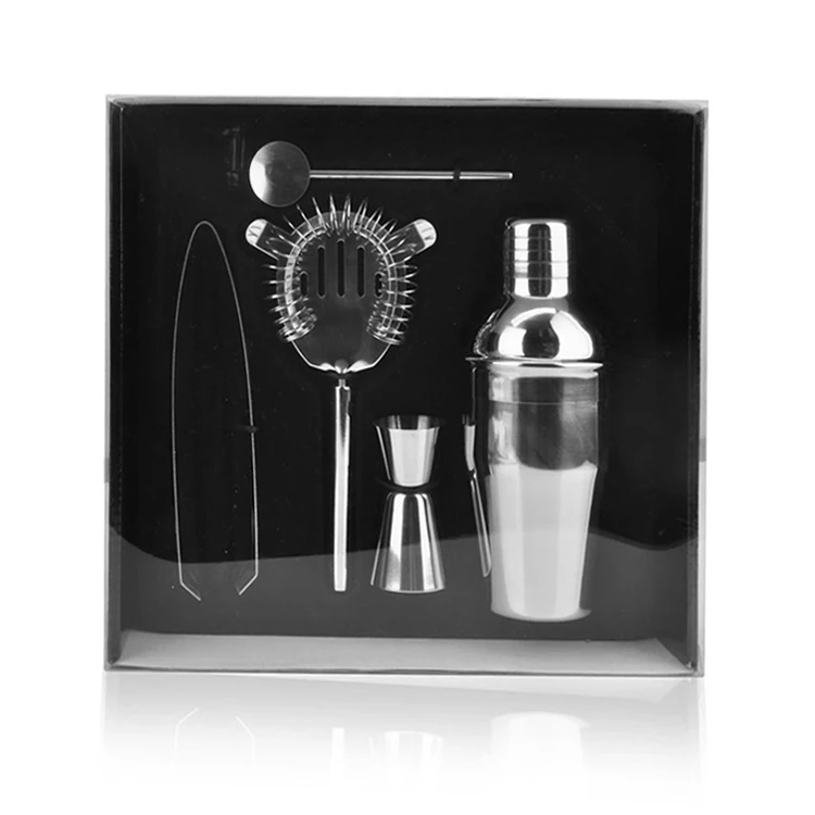 New product ideas 2021 Boston Bartender Set Two-Piece Shaker Cocktail Set Bartender Kit 5-Piece Bar Set