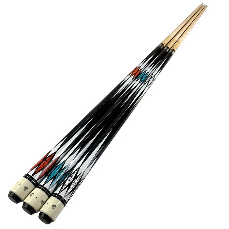 Fancy Two Section American  brass joint shell hard maple  snooker  billiard cues for sale