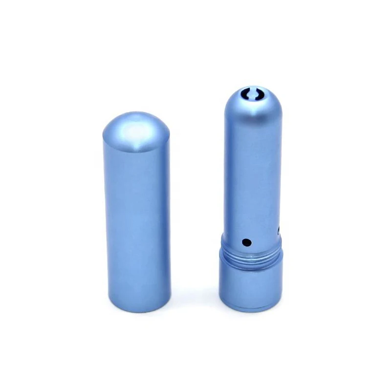 Stylish Aluminum Nasal Inhaler with Essential Oil Multiple Materials Including Plastic Cotton Glass Blank Container