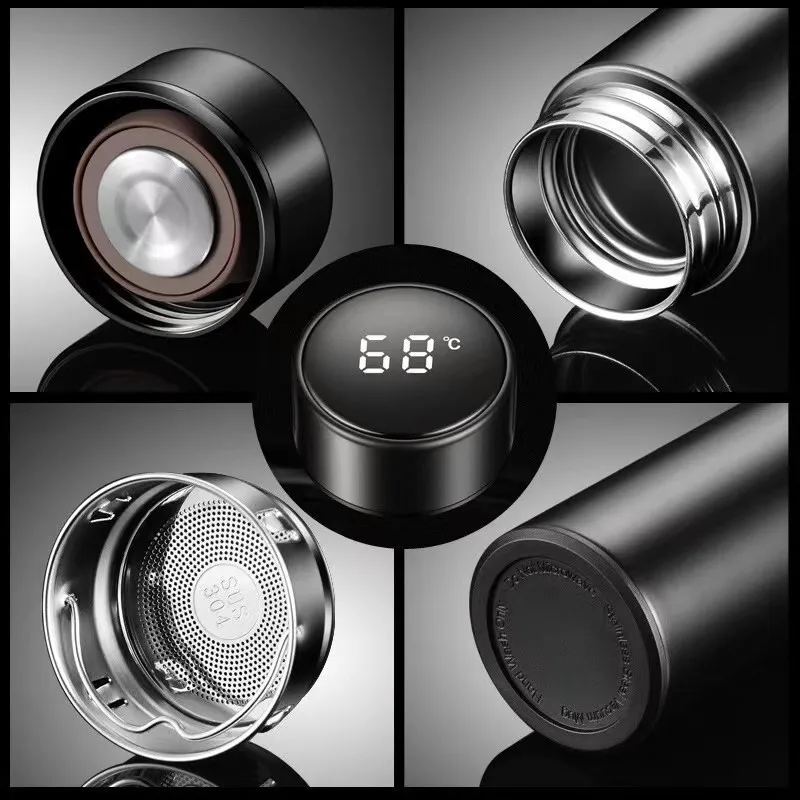 500ml Custom Logo Intelligent Temperature Display Thermos Cup 304 316 Stainless Steel Bottles