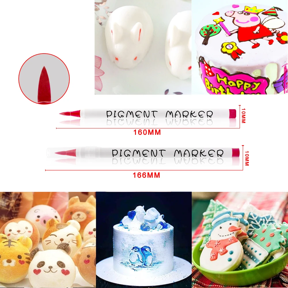 Пищевая ручка для окрашивания ручки глазури безопасные пищевых продуктов маркеры рисования письма на тортах и кексах