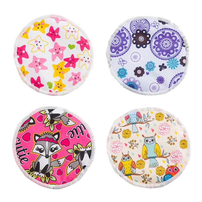 Hot Sale Printing Bamboo PUL Washable Reusable Cloth Breast Pads for Women
