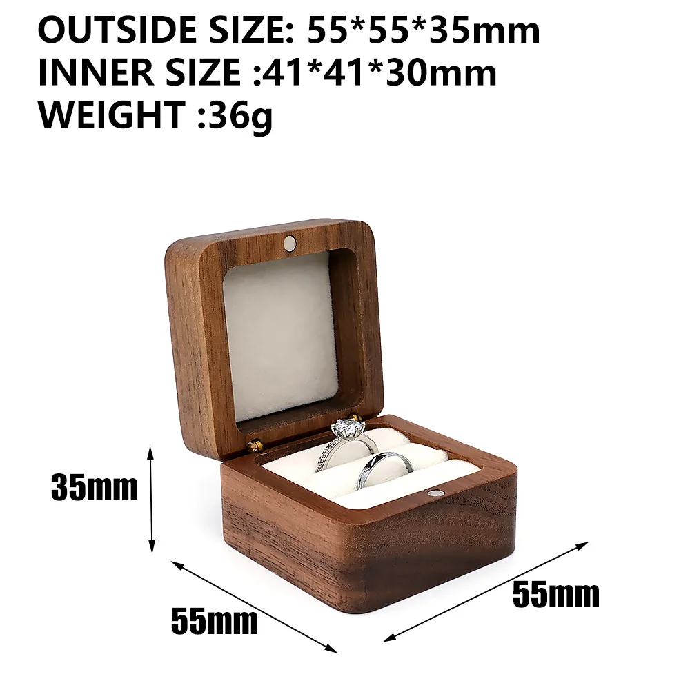 wholesale Ready to ship jewellery packaging boxes wood box ring and earrings wooden jewelry ring boxes