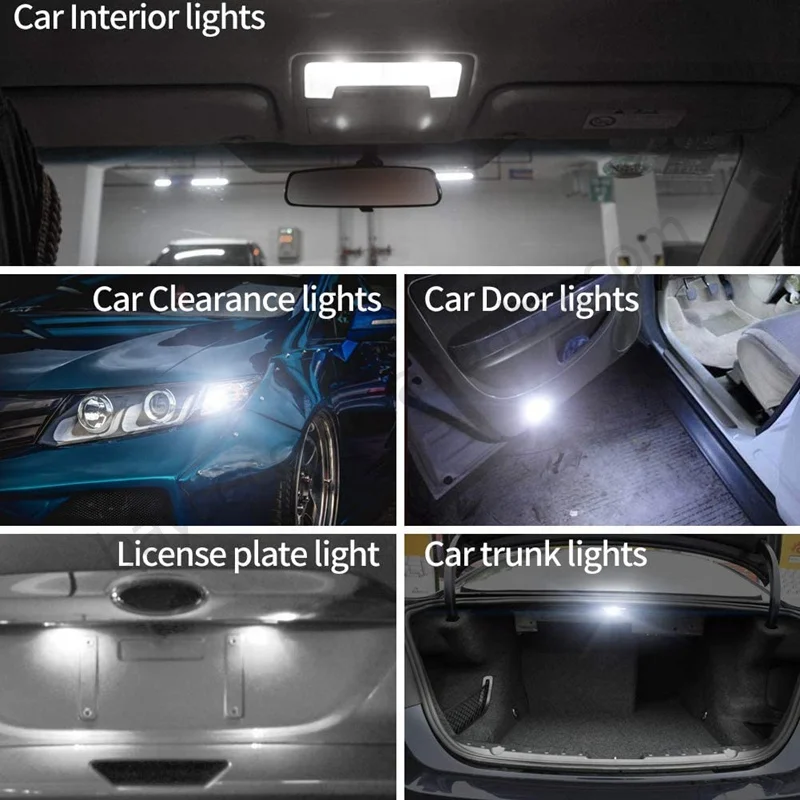 Extremely Bright 194 LED Bulb 6000K White T10 168 174 W5W 2825 Wedge 18SMD LED Replacement Bulb for Dome Map Door Courtesy light