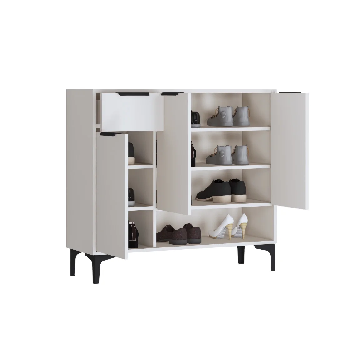Space Saving Aluminum shoe storage shelf open doors shoe rack Economy Household Shoes Cabinet