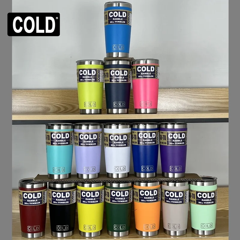 COLD Wholesale Multicolor Frosted Space Portable Ramble 20oz USA Warehouse Double Wall Wine Stainless Steel Tumbler For Adults