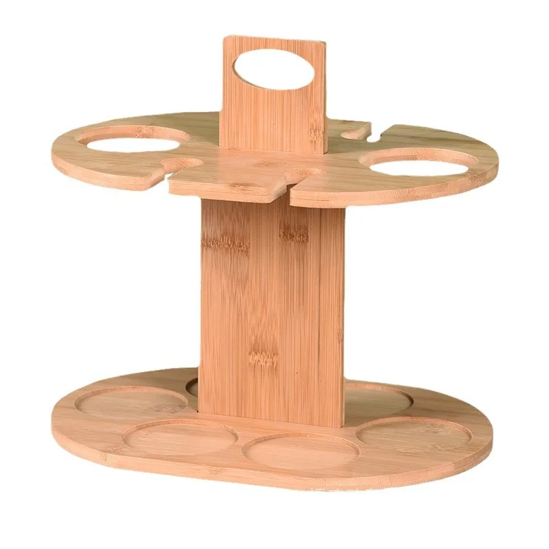 Countertop Display 2 Bottles Holder Bamboo Wine Rack