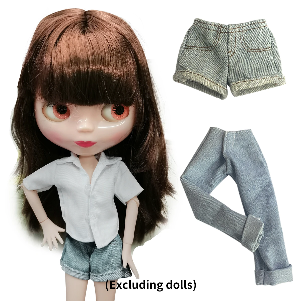 Mini Dress Doll Clothing Toy Mini Student Skirt Fashion Versatile Shirt Fashion Skirt 6-point Doll Clothing for Doll Height 26cm