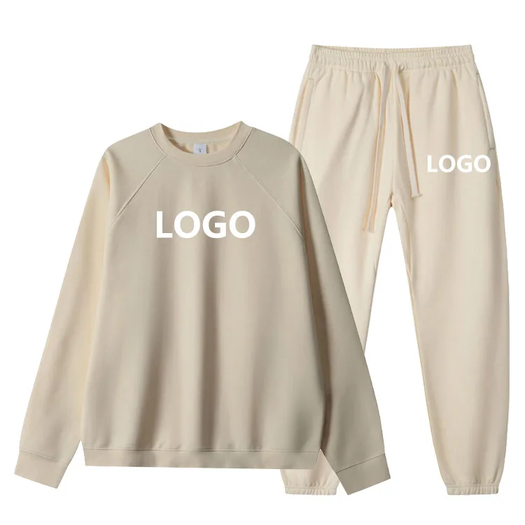 Wholesale Streetwear Blank Design Your Own Tracksuit Winter Thick 2 Piece Unisex Fleece Cotton Jogger Custom Sweatsuits