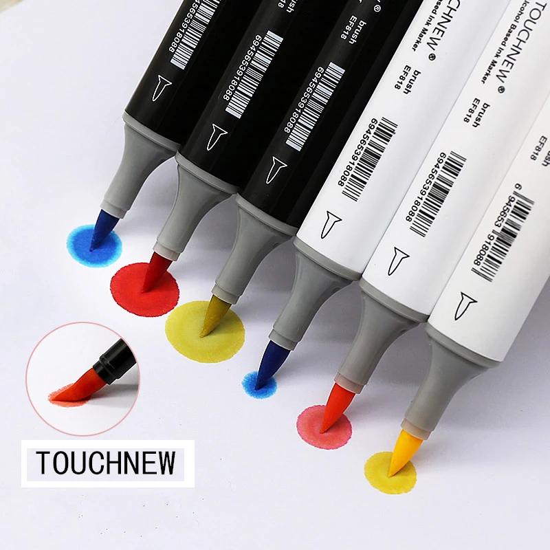 Touchnew 168color brush permanent set solid flash art wholesale reusable alcohol ink drawing not erasable custom new marker