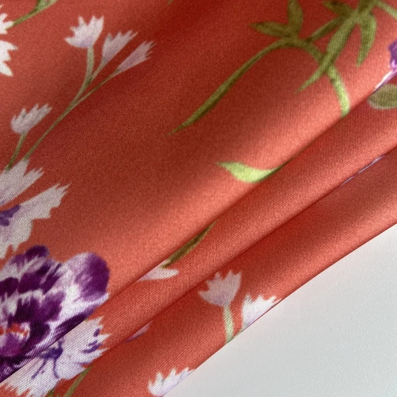 
50D silky touch fabric 100% polyester fabric printed with fashion floral pattern dress material for women 