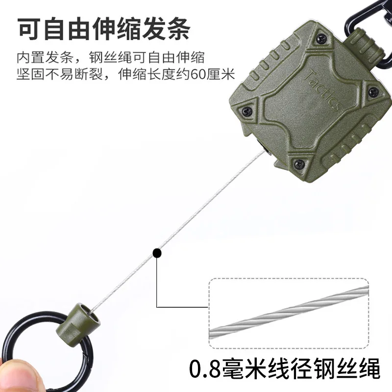 Zinc Alloy Metal Buckle Outdoor Fishing Retractable Military Green square Easy-pull Buckle Quick-loading Easy-pull