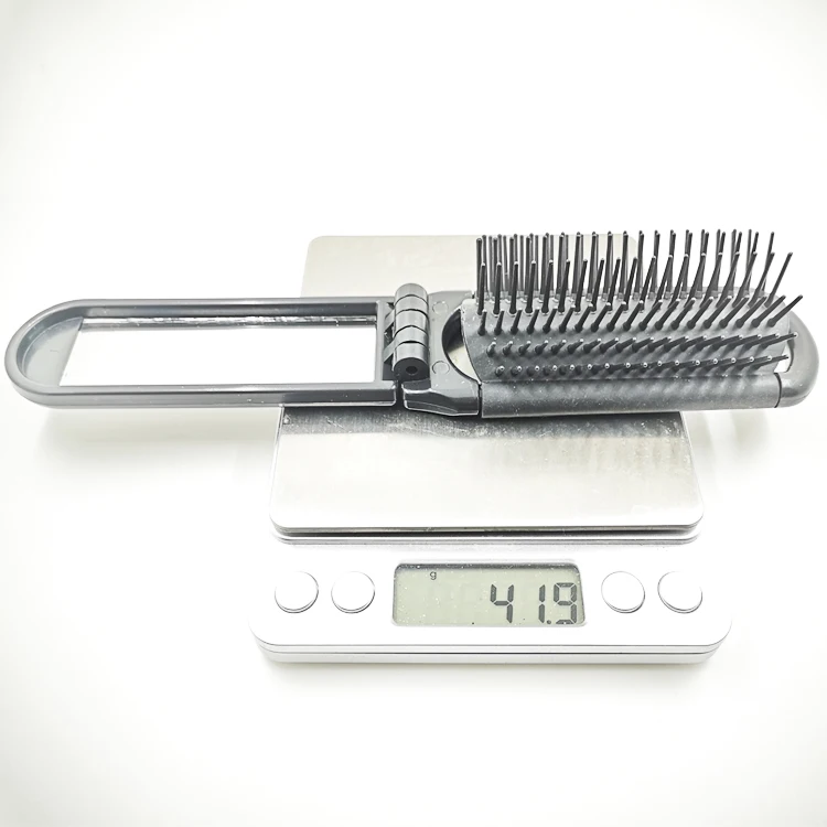 
Professional portable folding plastic hairbrush with mirror hair comb scalp massager 