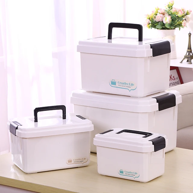 Portable Sundries Storage Container Multifunction Home First Aid Box Portable Plastic Medicine Box