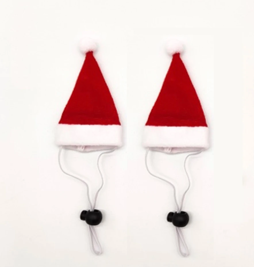 2022 Mini Christmas Santa Hat with Plush Ball Decorations Supplies for Business Gift Toy