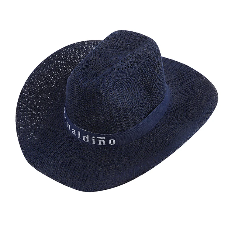 factory custom logo promotional cowgirl hat cap designer personalized paper braid straw quick dry cowboy hat wide brim unisex