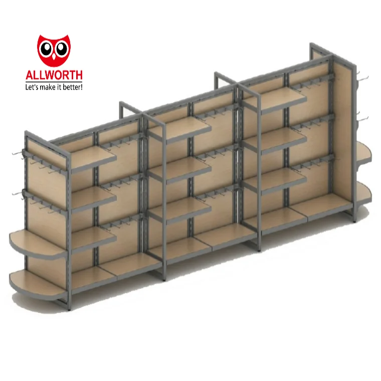 Adjustable Middle Duty Groceries 4-way Rolling Snack Showing Display Rack