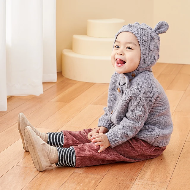 Knitted Girls Cardigan Girls Sweater Coat Kids Clothing Cardigan Acrylic/Nylon