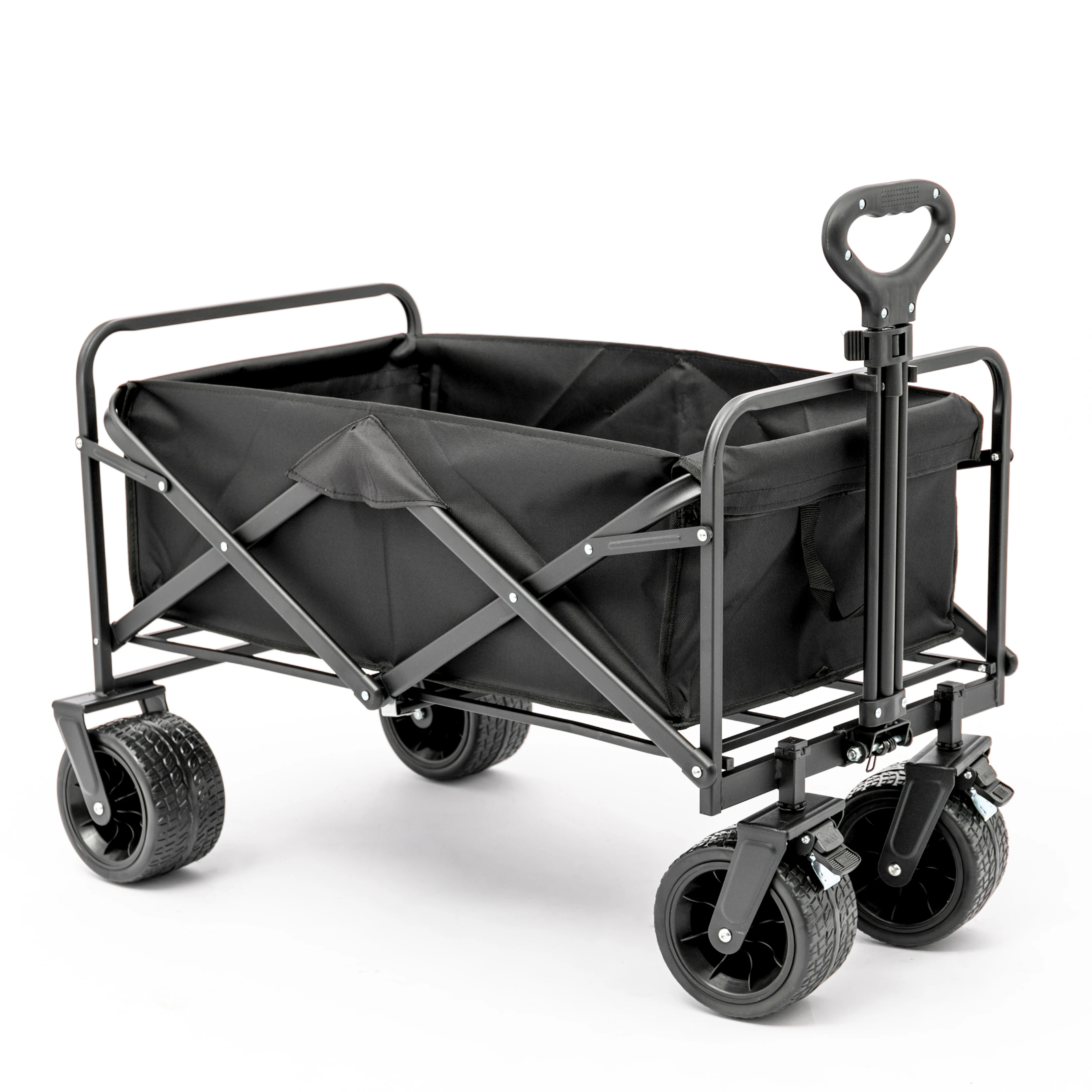 Outdoor Garden Cart Foldable Wagon for Sports, Shopping, Camping,collapsible Cart Tank Wheel Shopping Trolleys Steel with 8 Inch