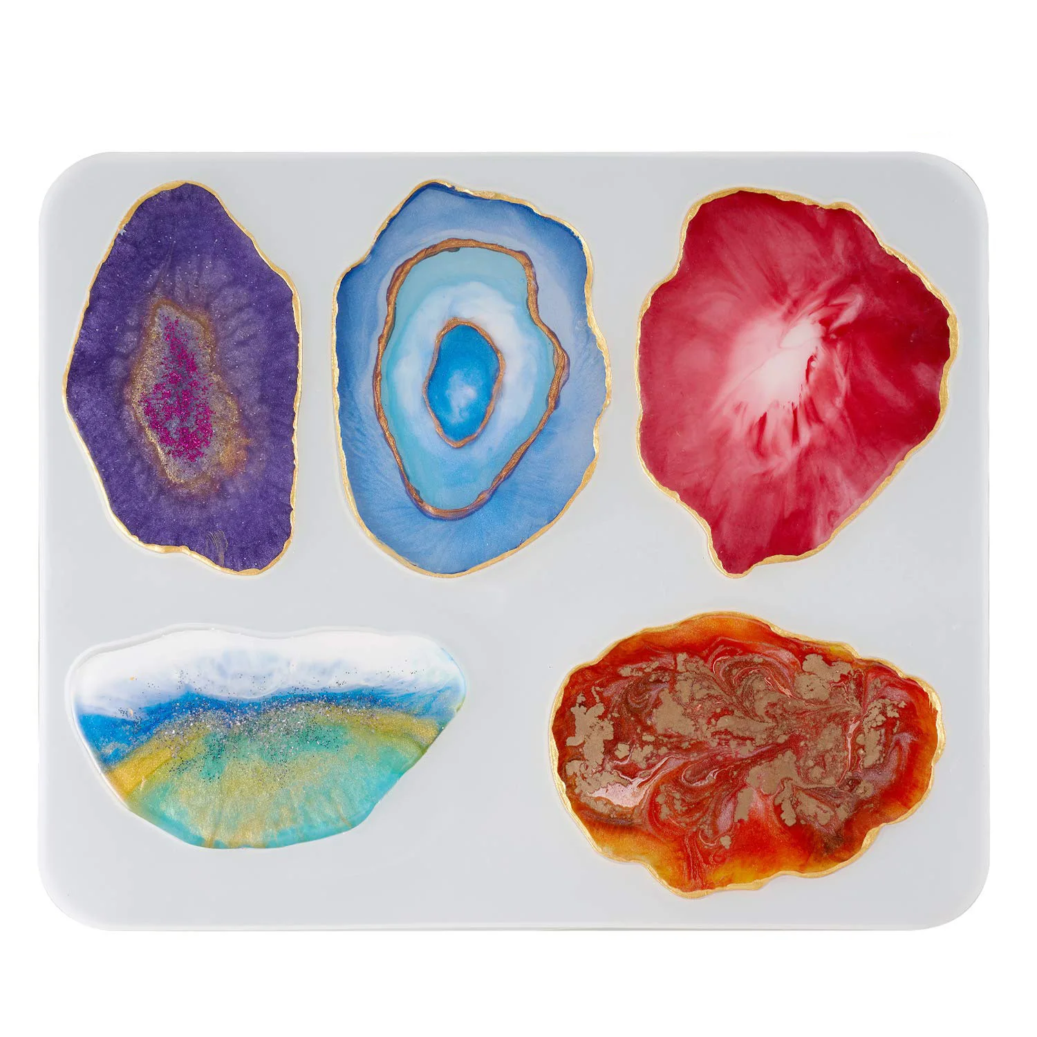 Silicone Coaster Molds for Epoxy Resin,Geode Coaster Mold for Resin Casting