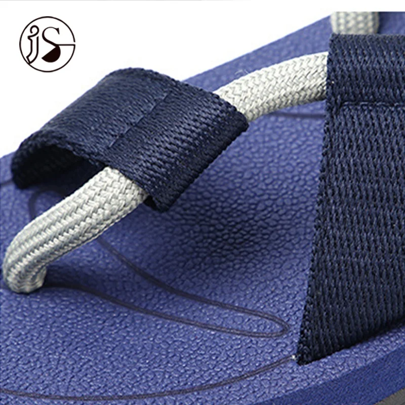 Striped color sandals men matching non-slip men sandals round rope ribbon elastic sandals for men