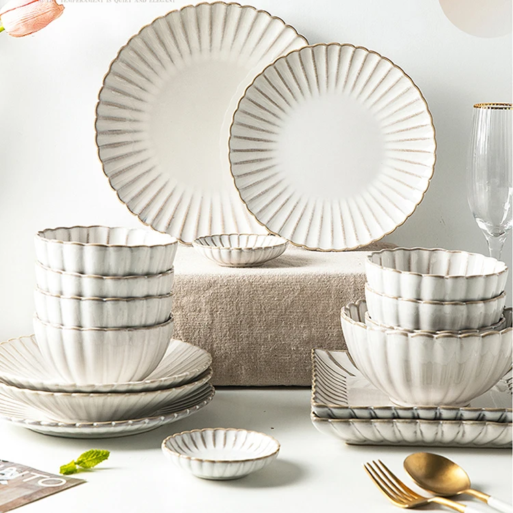 White Ceramic Plate, For restaurant Home Tableware Porcelain DInner Plate Bulk Ceramic Plates and Bowls Dish Buffet