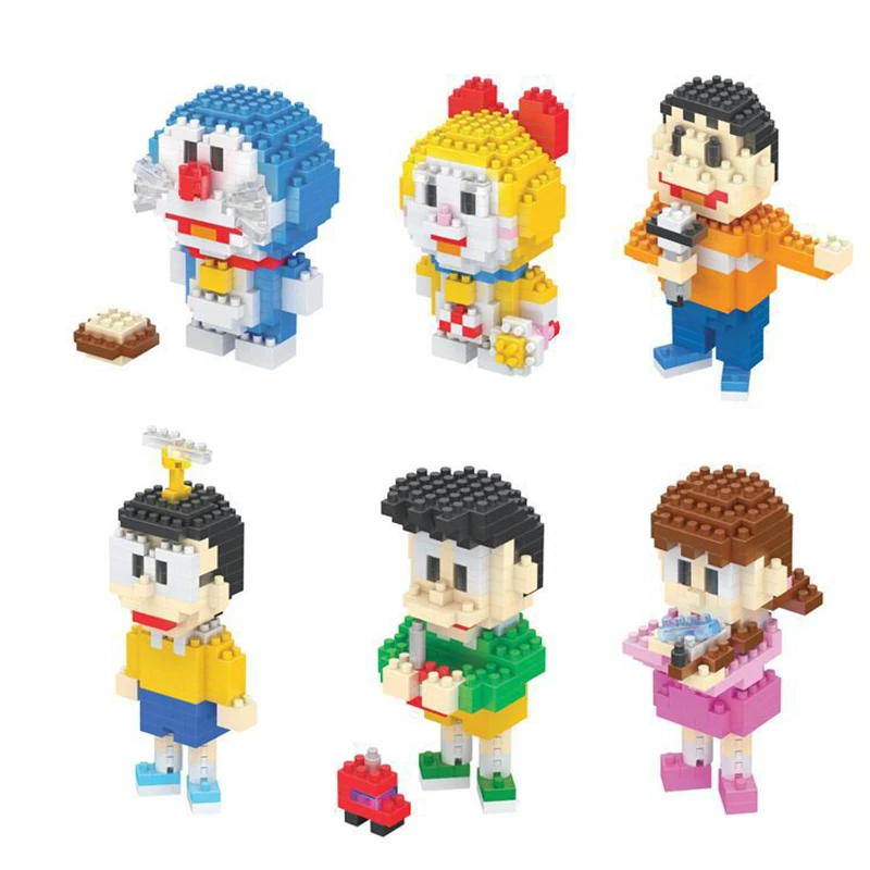 DIY Mini 3D Cartoon Character Building Block Sets Cartoon Anime Doraemon For Kids Gifts Brick Educational Figure Puzzle Toys
